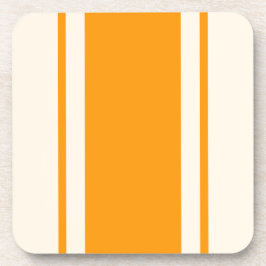 Porta-copo Coastal Stripe Coaster - Orange & Cream