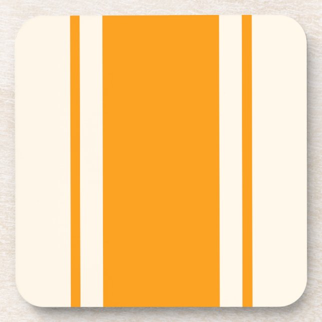 Porta-copo Coastal Stripe Coaster - Orange & Cream (Frente)