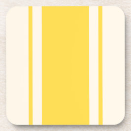Porta-copo Coastal Stripe Coaster - Yellow & Cream