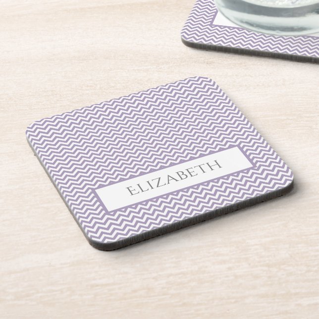 Porta-copo Coaster De Bebida Simples De Chevron Roxo (Left Side)