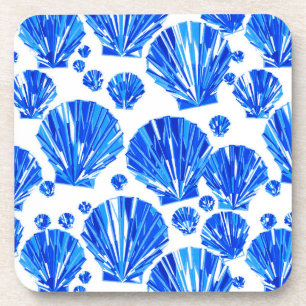 Porta-copo Coaster de Bebidas de Cascas Azuis e Brancas