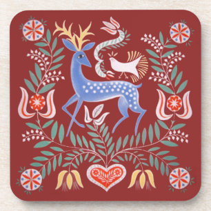 Porta-copo Coaster De Bebidas De Veados De Arte Popular Húng