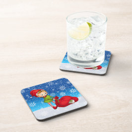 Porta-copo Coaster de Bebidas do Elf no Natal de Santa Claus
