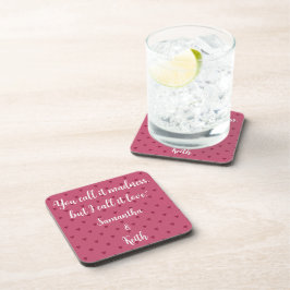 Porta-copo Coaster de Bebidas Personalizadas do Coração Verme