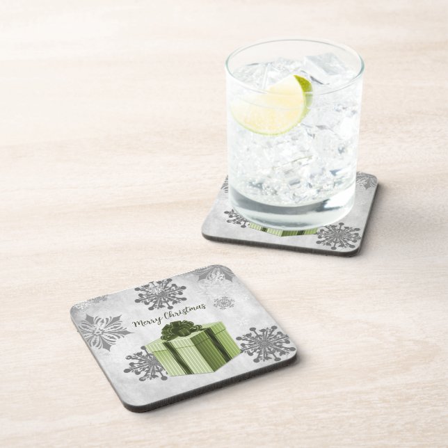 Porta-copo Coaster de Bebidas Presentes de Natal Verde (Lado Direito)