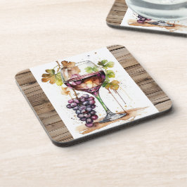 Porta-copo Coasters/ Porta copos/ Wine glass and Grapes