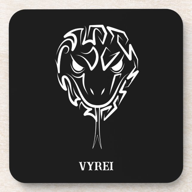 Porta-copo Cobra de Tribal Negro e Branco (Frente)