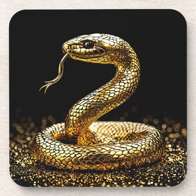 Porta-copo Cobra dourada (Frente)