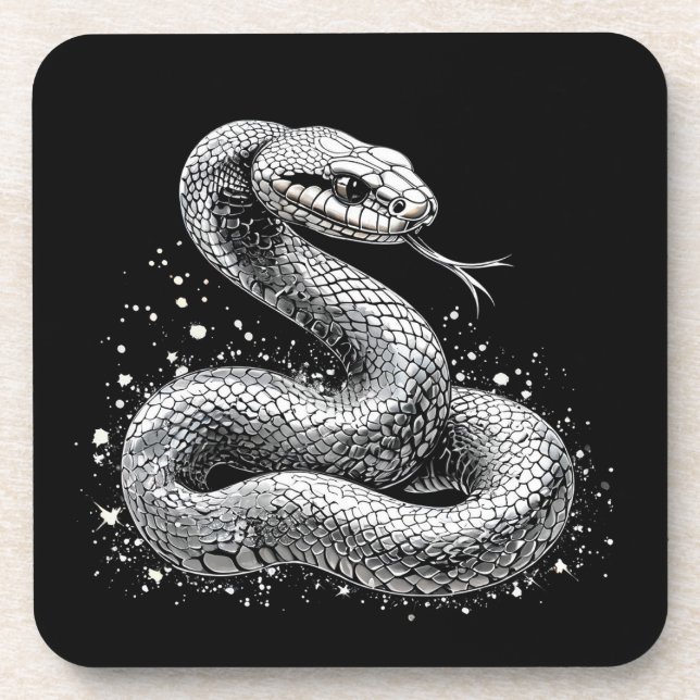 Porta-copo Cobra prateada (Frente)