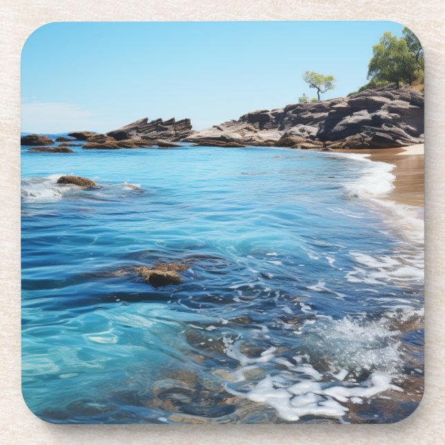 Porta-copo Codificador de Bebidas de Pintura de Praia (Frente)