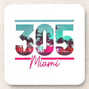 Porta-copo Código de Área de Miami 305 - Prítico de Palmeiras