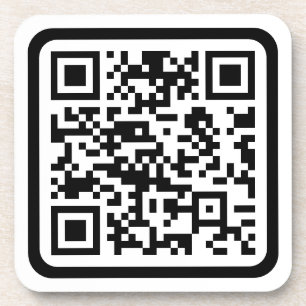 Porta-copo Código QR moderno editável   Preto Branco ou qualq