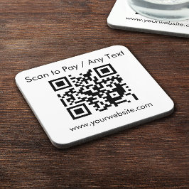 Porta-copo Código QR personalizado / Cork branco de texto com