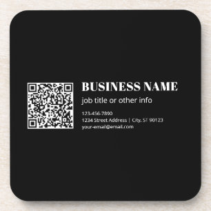 Porta-copo Código QR personalizado e texto retrô-moderno edit