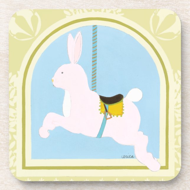 Porta-copo Coelho Carousel de June Erica Vess (Frente)