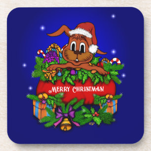 Porta-copo Coelho Natal