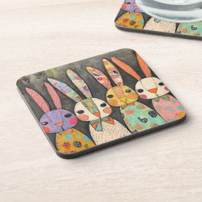 Porta-copo Coelhos de Páscoa com Remendo Fantasioso (Left Side)