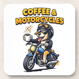 Porta-copo Coffee & Motorcycles Dog Biker Artwork
