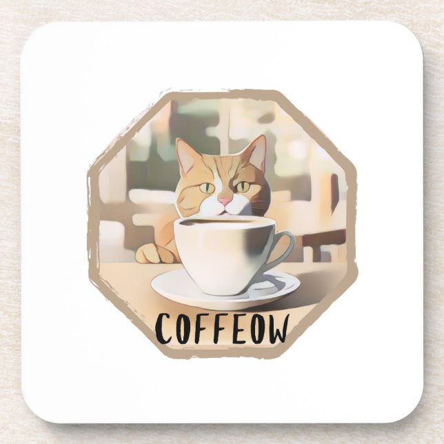 Porta-copo Coffeow Ocupado Gato Bonito (Frente)