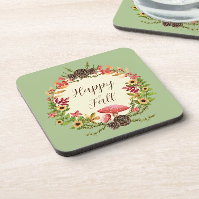 Porta-copo Cogumelo e girassóis com texto personalizável  (Left Side)