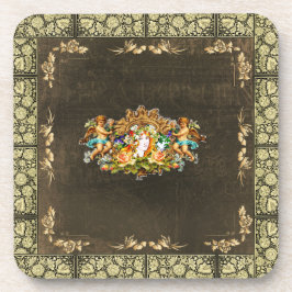 Porta-copo Colagem da safra Retro com rendas e flores