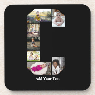 Porta-copo Colagem de Fotografias com design Carta C