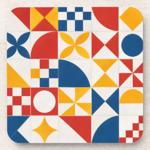 Porta-copo Coleção de Azulejos Decorativos Geométricos