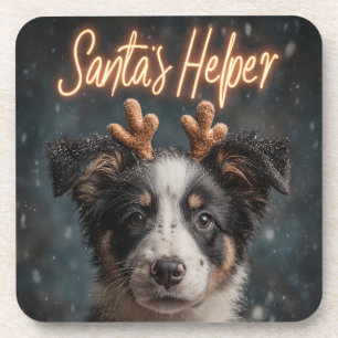 Porta-copo Collie Puppy Adorável como Auxiliar de Papais noei