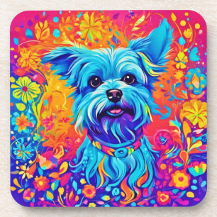 Porta-copo Color Splash: Pintura de Cachorrinho Maltês