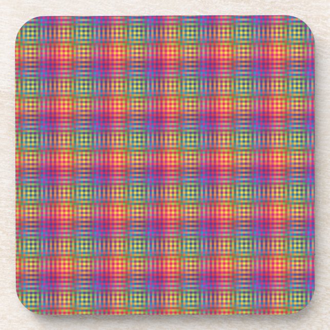 Porta-copo Colorful Checker Abstract Pattern (Frente)