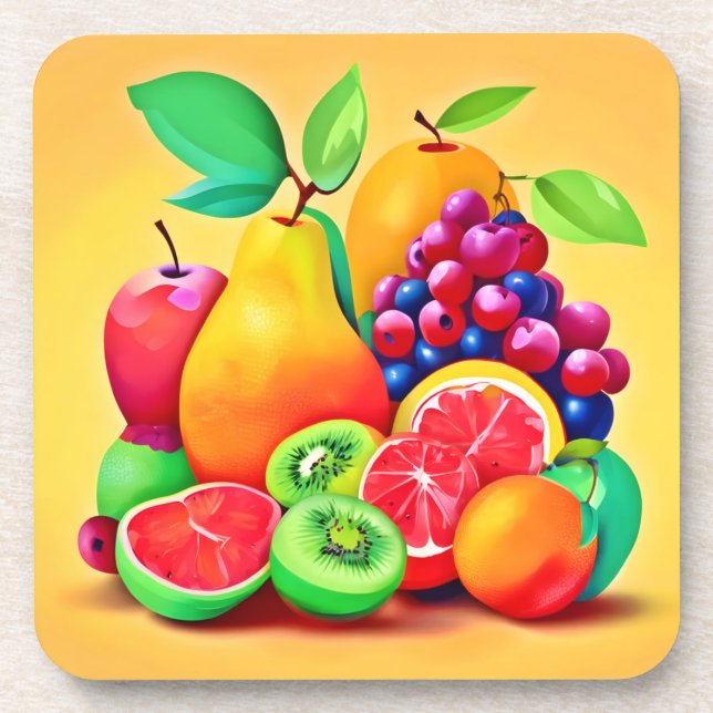 Porta-copo Colorida Fruta Medley (Frente)