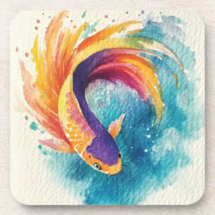 Porta-copo Colorida Peixe Koi