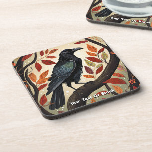 Porta-copo Colorida Raven Empoleirada numa Árvore