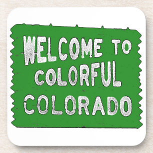 Porta-copo Colorir sinal verde de boas-vindas do Colorado