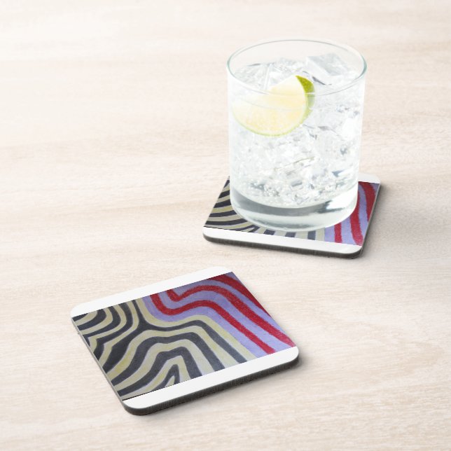 Porta-copo Coloured Waves Hard Plastic Coaster (Lado Direito)