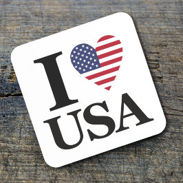 Porta-copo Coluna Clássica de Bebidas "I ❤️ USA"