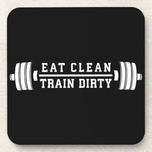 Porta-copo Coma limpo, sujo de trem - Inspiração de workout