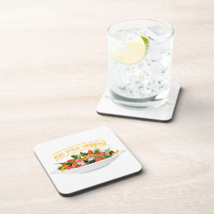 Porta-copo Coma seus vegetais Cite salada fresca misturar tig