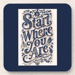Porta-copo Comece Onde Você Está A Tipografia Decorativa