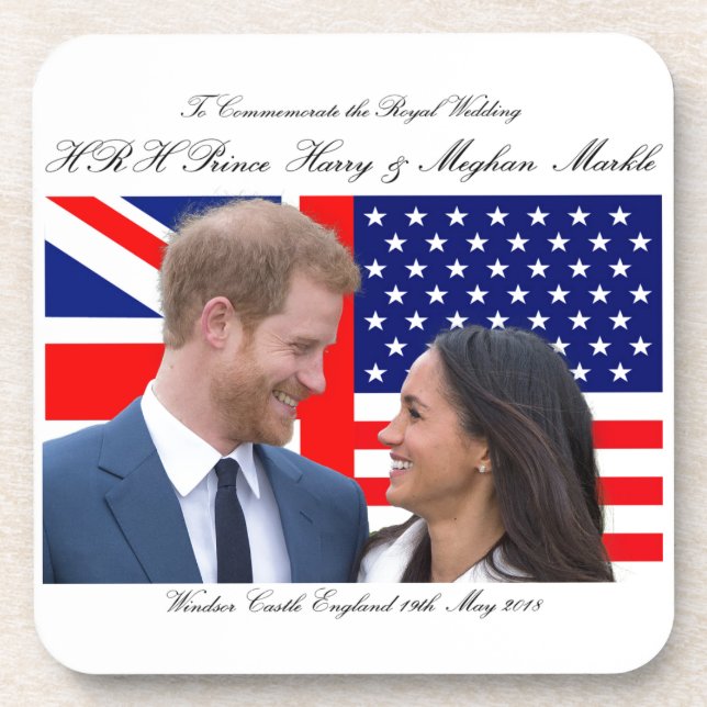 Porta-copo Comemorar o Casamento Real Harry e Meghan (Frente)