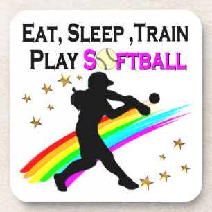 PORTA-COPO COMER, DORMIR, TREINAR, JOGAR SOFTBOL DESIGN ROSA