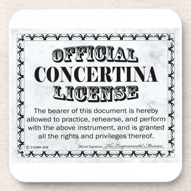 Porta-copo Concertina License (Frente)