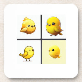 Porta-copo Conjunto de 6 portas copos duráveis, pequenas aves