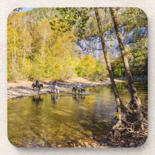 Porta-copo Conjunto de Cavalos de Pauleando o Rio Buffalo