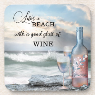 Porta-copo Conjunto de descanso de praia e vinho Fine Art