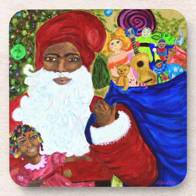 Porta-copo Conjunto de Papais noeis Pretos de Portas copos De (Frente)