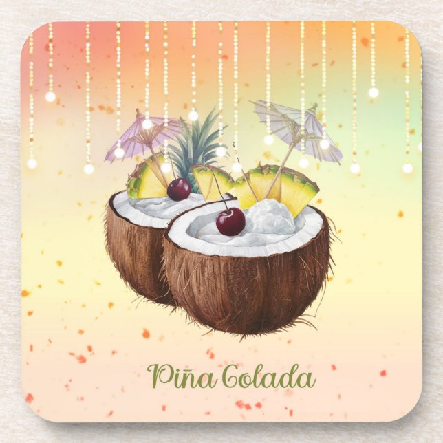 Porta-copo Conjunto de portas copos com Design Pina Colada de (Frente)