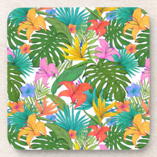 Porta-copo conjunto de portas copos de flores tropicais