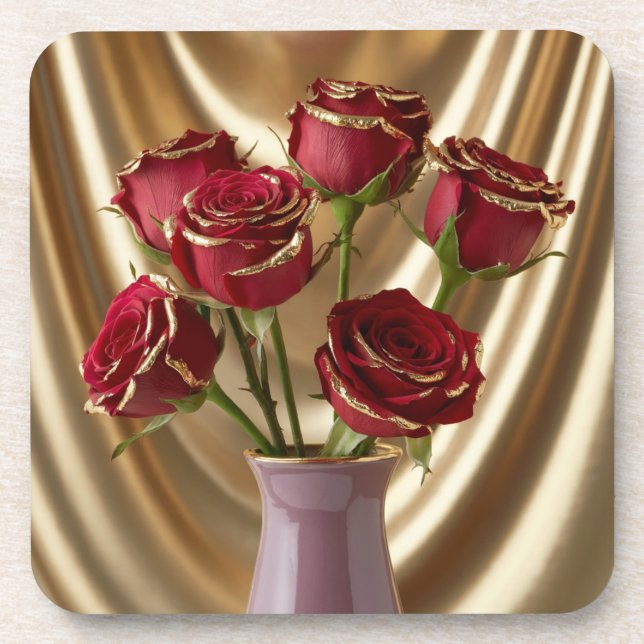 Porta-copo Conjunto de Portas copos de Rosas vermelhas Trimad (Frente)