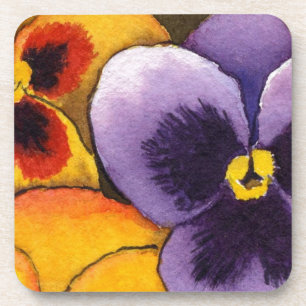 Porta-copo Conjunto de Portas copos Floral "Pansy #1"